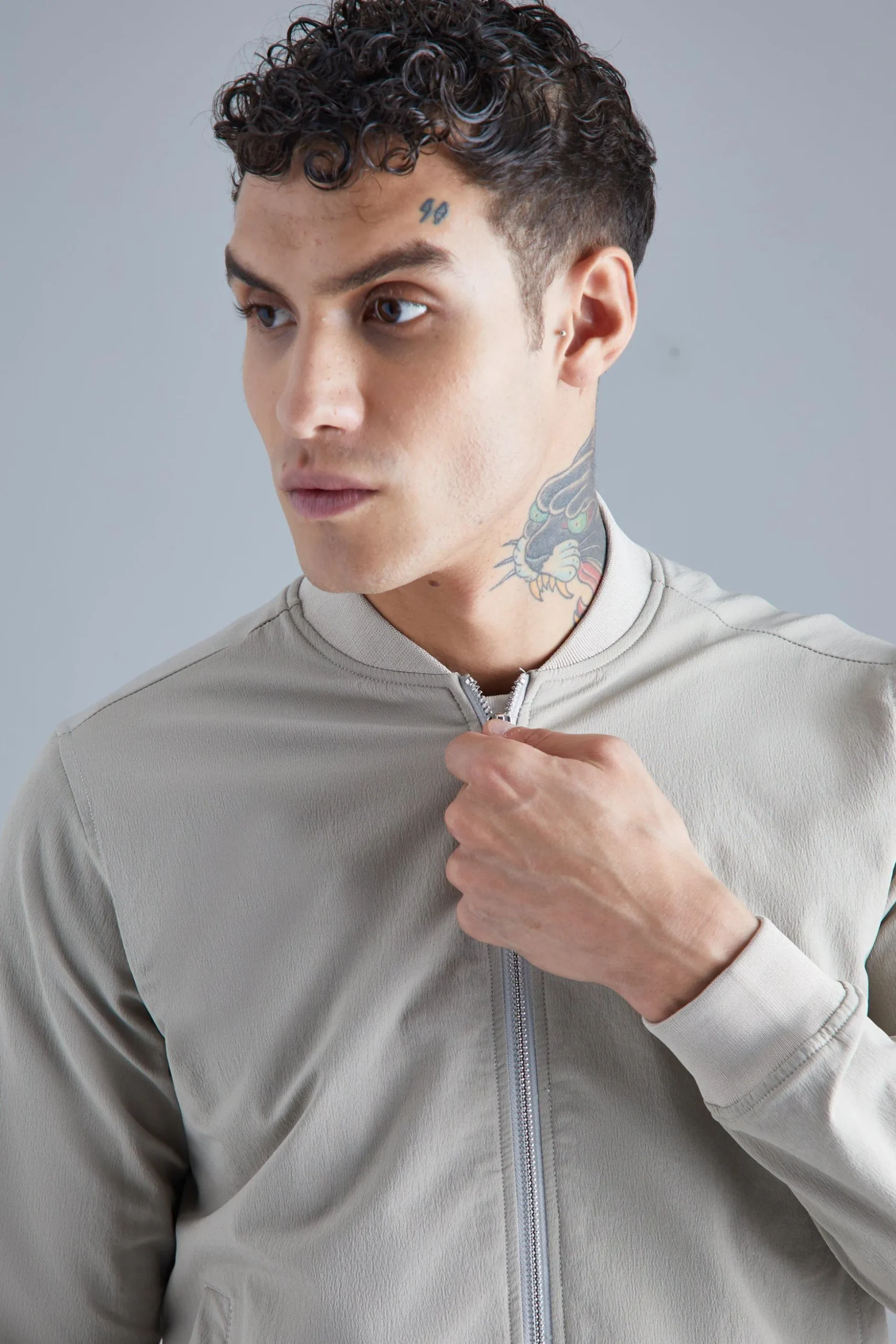 Technical Stretch Smart Bomber | BoohooMAN UK