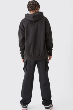 Technical Stretch Straight Fit Cargo Trousers | BoohooMAN UK