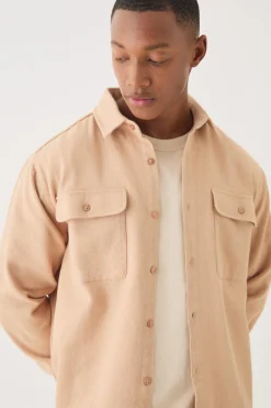 Textured Button Through Set | BoohooMAN UK