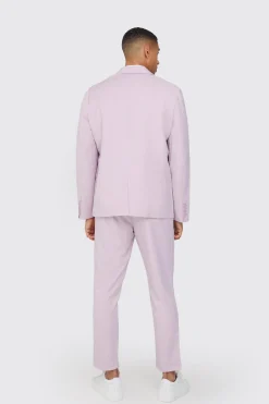 Textured Double Breasted Suit Jacket | BoohooMAN UK