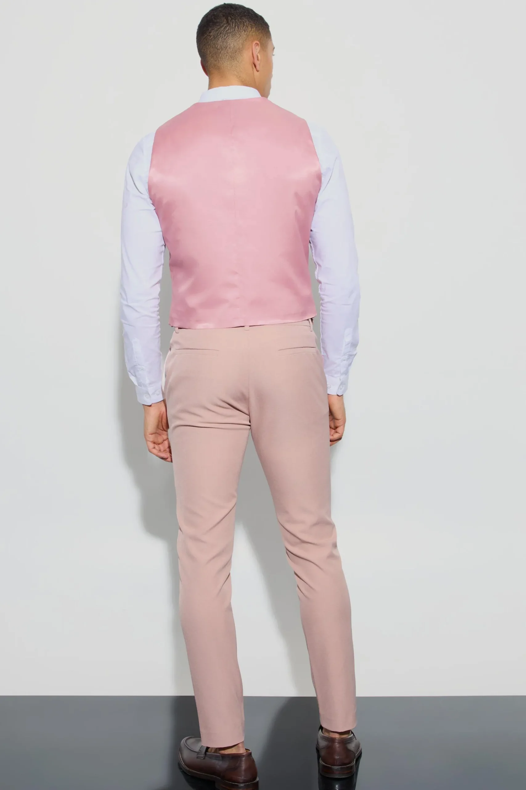 Textured Double Breasted Waistcoat | BoohooMAN UK