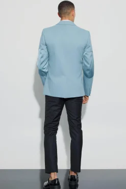 Textured Elbow Patch Slim Fit Blazer & Waistcoat | BoohooMAN UK
