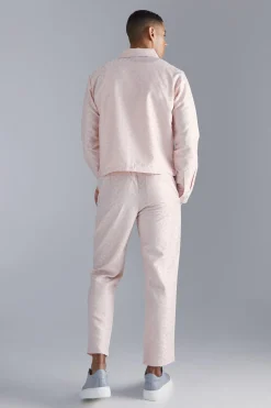 Textured Geo Boxy Zip Through Set | BoohooMAN UK