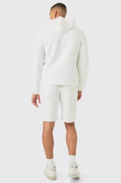 Textured Jacquard Smart Hooded Jacket | BoohooMAN UK