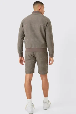 Textured Regular Fit Tailored Bomber Jacket | BoohooMAN UK