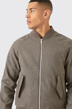 Textured Regular Fit Tailored Bomber Jacket | BoohooMAN UK