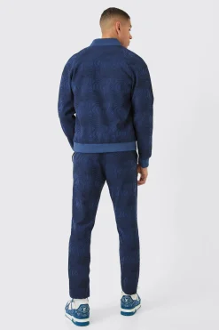 Textured Regular Fit Tailored Bomber Jacket | BoohooMAN UK