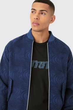 Textured Regular Fit Tailored Bomber Jacket | BoohooMAN UK