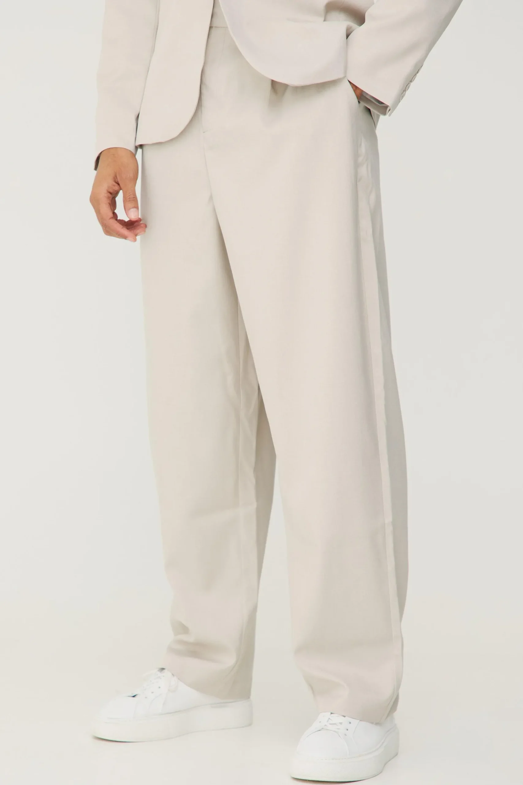 Textured Relaxed Fit Trousers | BoohooMAN UK