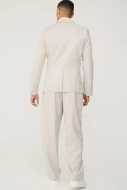 Textured Relaxed Fit Trousers | BoohooMAN UK
