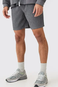 Textured Satin Elasticated Waist Shorts | BoohooMAN UK