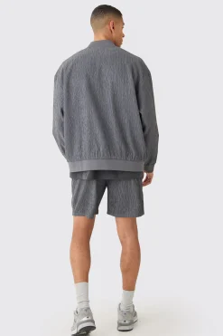 Textured Satin Elasticated Waist Shorts | BoohooMAN UK