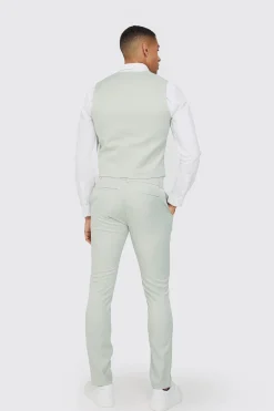 Textured Skinny Fit Suit Trousers | BoohooMAN UK