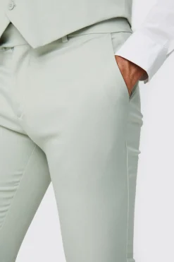 Textured Skinny Fit Suit Trousers | BoohooMAN UK