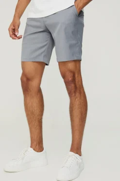 Textured Slim Fit Suit Shorts | BoohooMAN UK