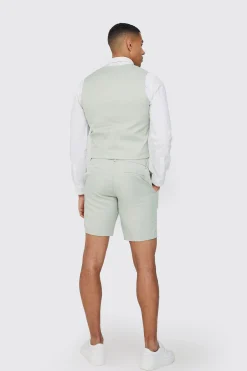 Textured Slim Fit Suit Shorts | BoohooMAN UK