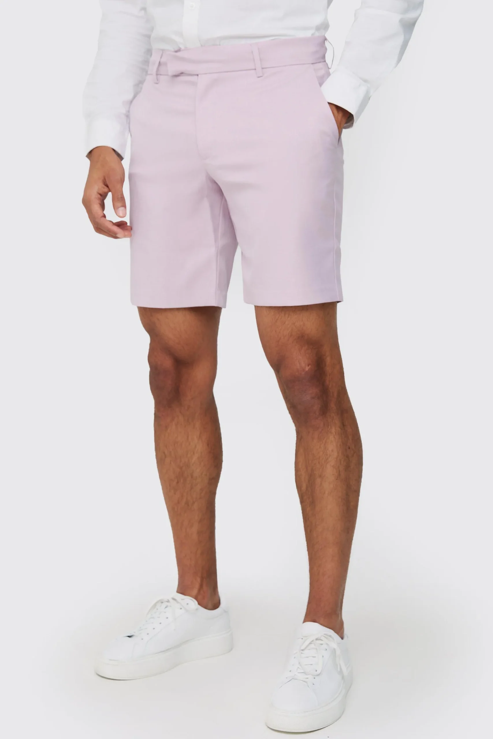 Textured Slim Fit Suit Shorts | BoohooMAN UK