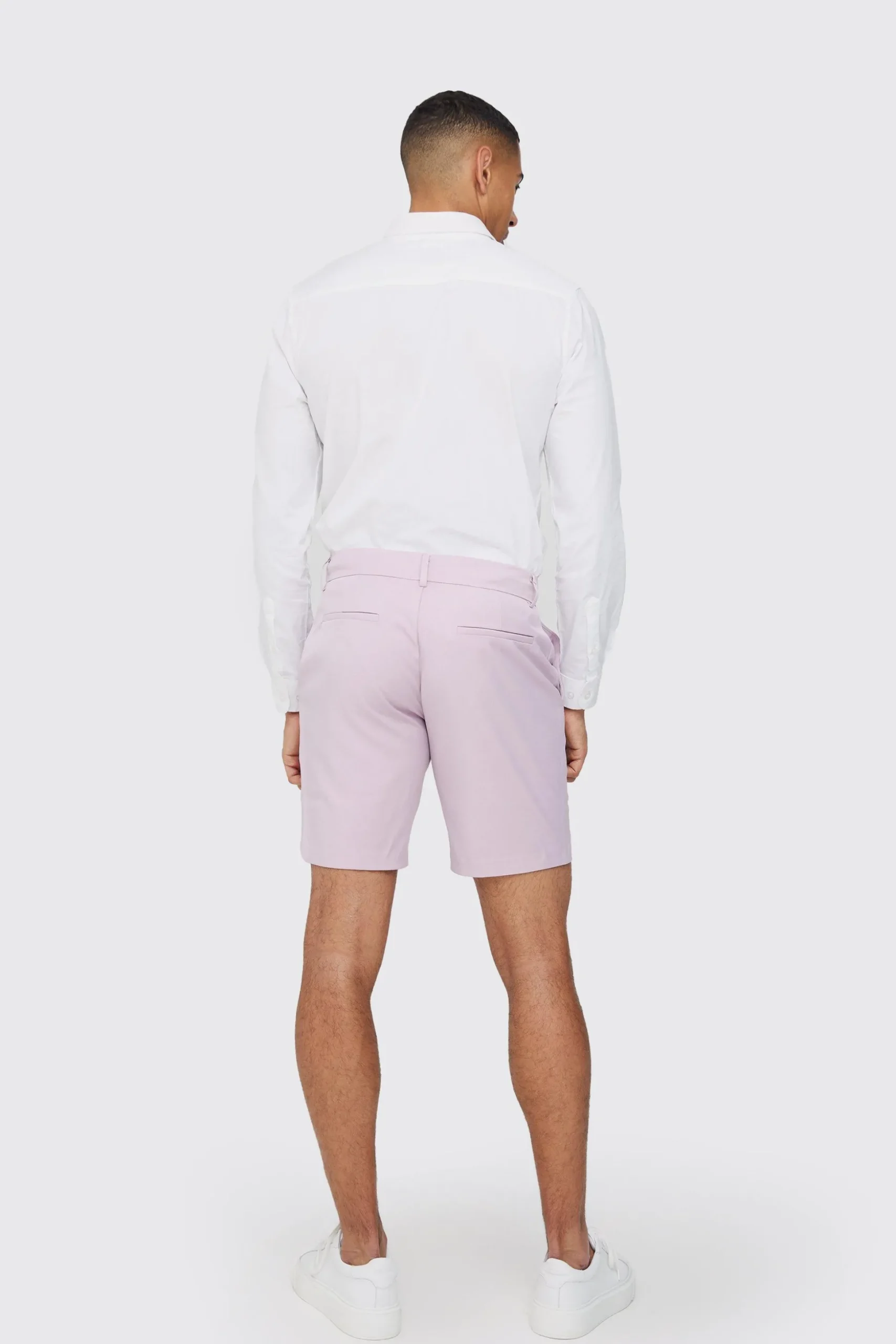 Textured Slim Fit Suit Shorts | BoohooMAN UK