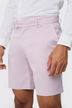 Textured Slim Fit Suit Shorts | BoohooMAN UK