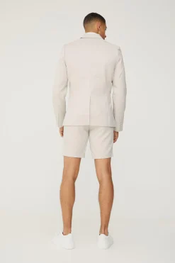 Textured Slim Fit Suit Shorts | BoohooMAN UK