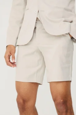 Textured Slim Fit Suit Shorts | BoohooMAN UK