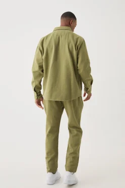 Textured Straight Fit Set | BoohooMAN UK