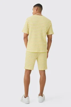 Textured Stripe T-shirt | BoohooMAN UK