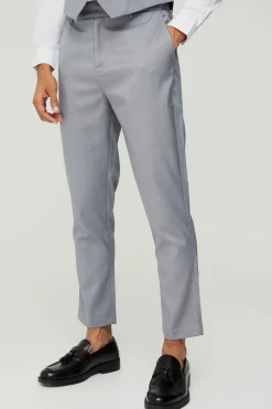 Textured Tapered Fit Suit Trousers | BoohooMAN UK