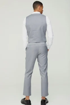 Textured Tapered Fit Suit Trousers | BoohooMAN UK