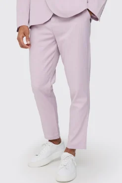 Textured Tapered Fit Suit Trousers | BoohooMAN UK