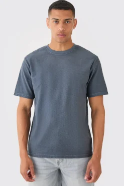 Textured Washed T-shirt | BoohooMAN UK