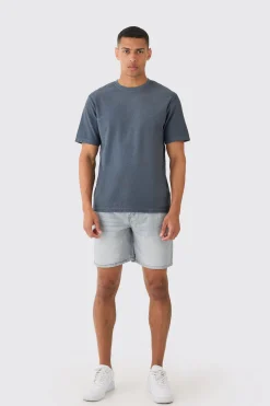 Textured Washed T-shirt | BoohooMAN UK