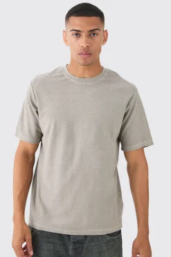 Textured Washed T-shirt | BoohooMAN UK
