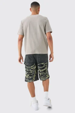 Textured Washed T-shirt | BoohooMAN UK