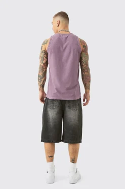 Textured Washed Vest | BoohooMAN UK