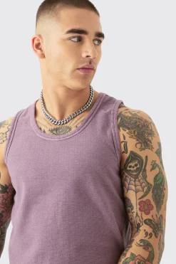 Textured Washed Vest | BoohooMAN UK