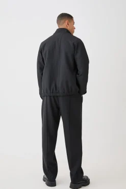 Textured Zip Up Smart Jacket | BoohooMAN UK