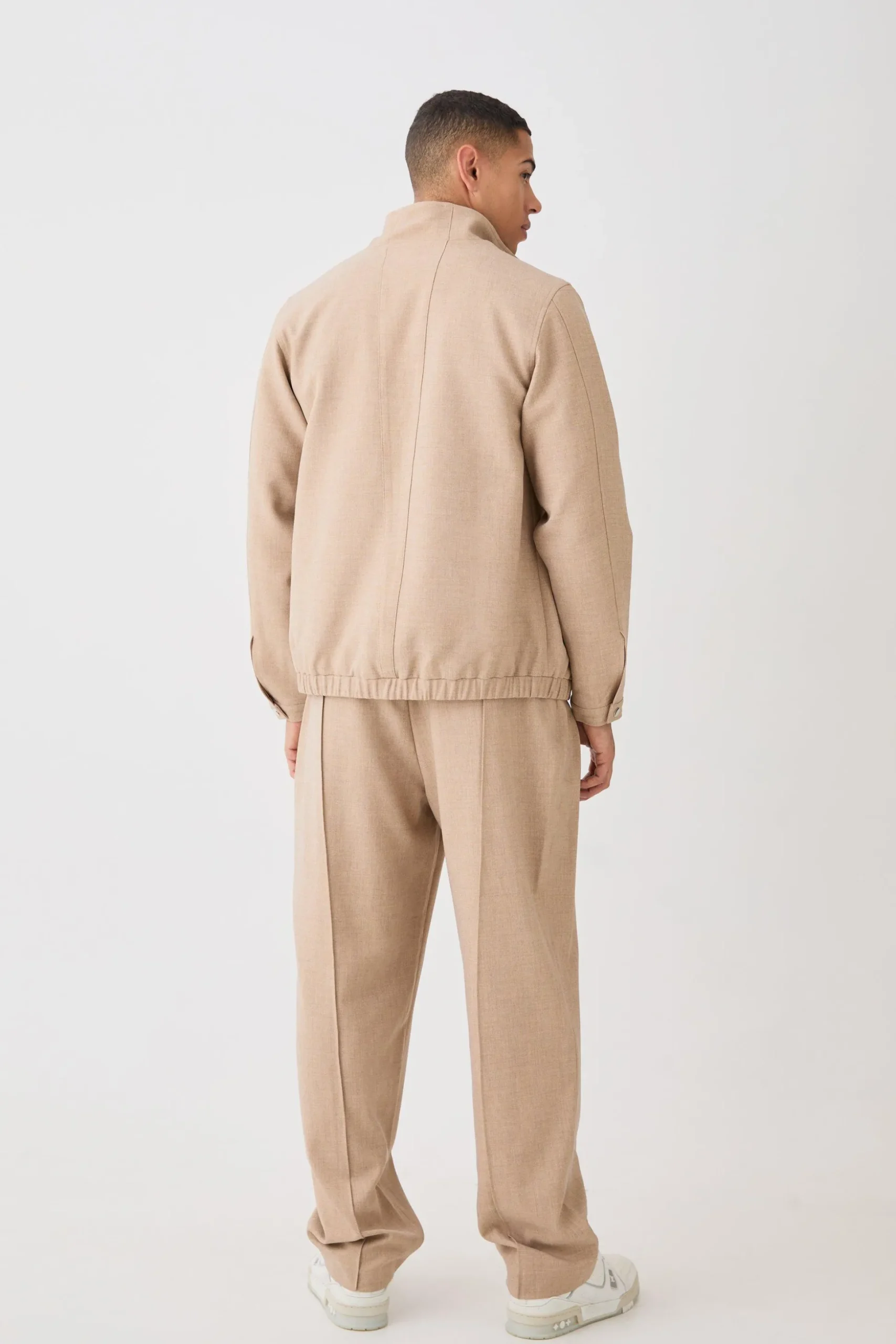 Textured Zip Up Smart Jacket | BoohooMAN UK