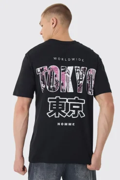 Tokyo City Back Print T-Shirt | BoohooMAN UK