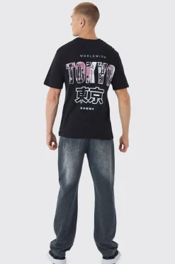 Tokyo City Back Print T-Shirt | BoohooMAN UK