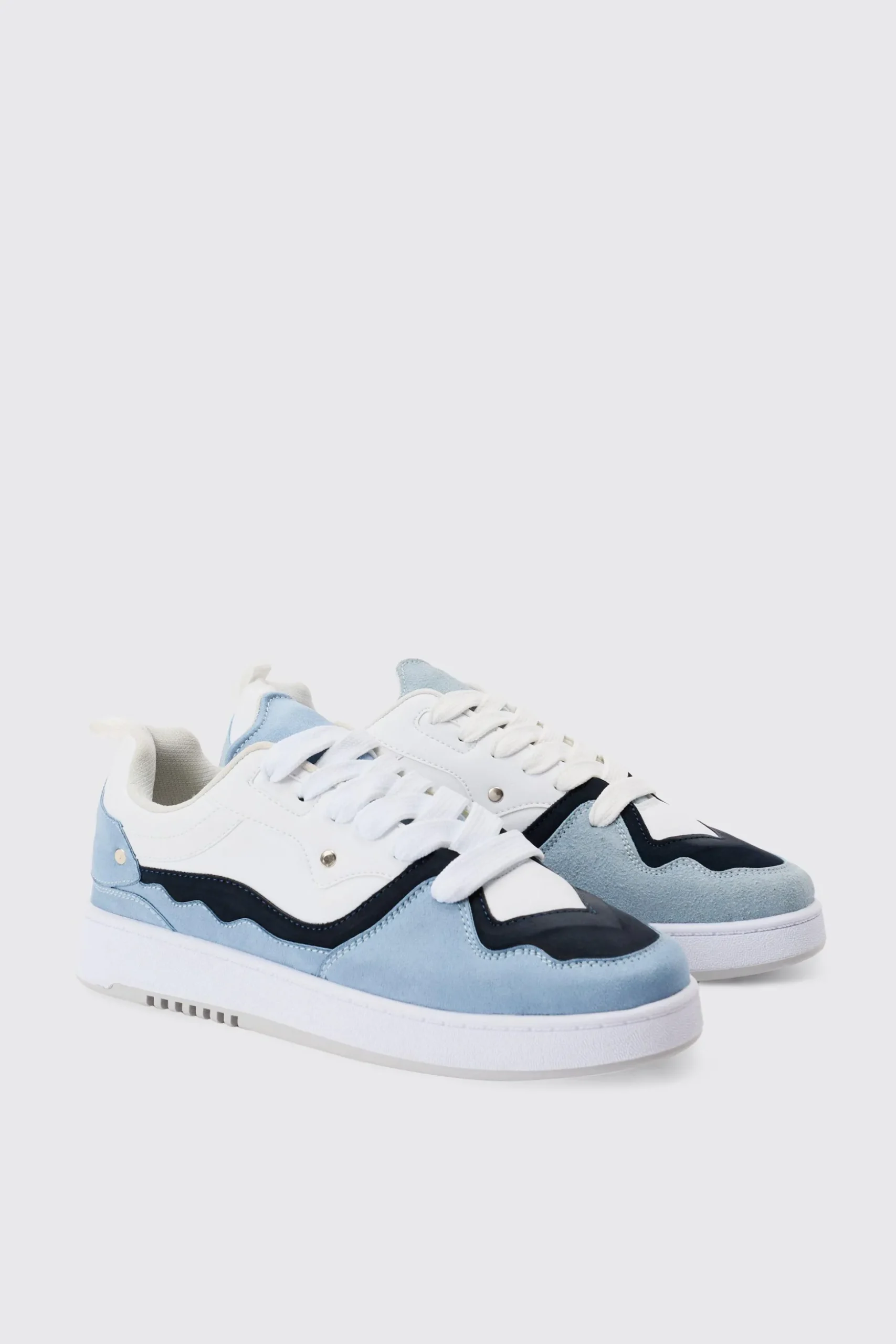 Tonal Chunky Trainers In Blue | BoohooMAN UK