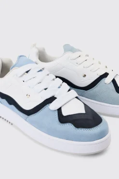 Tonal Chunky Trainers In Blue | BoohooMAN UK
