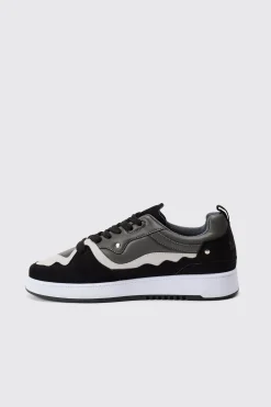 Tonal Chunky Trainers In Black | BoohooMAN UK