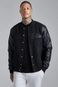 Tonal Limited Edition Melton Bomber | BoohooMAN UK