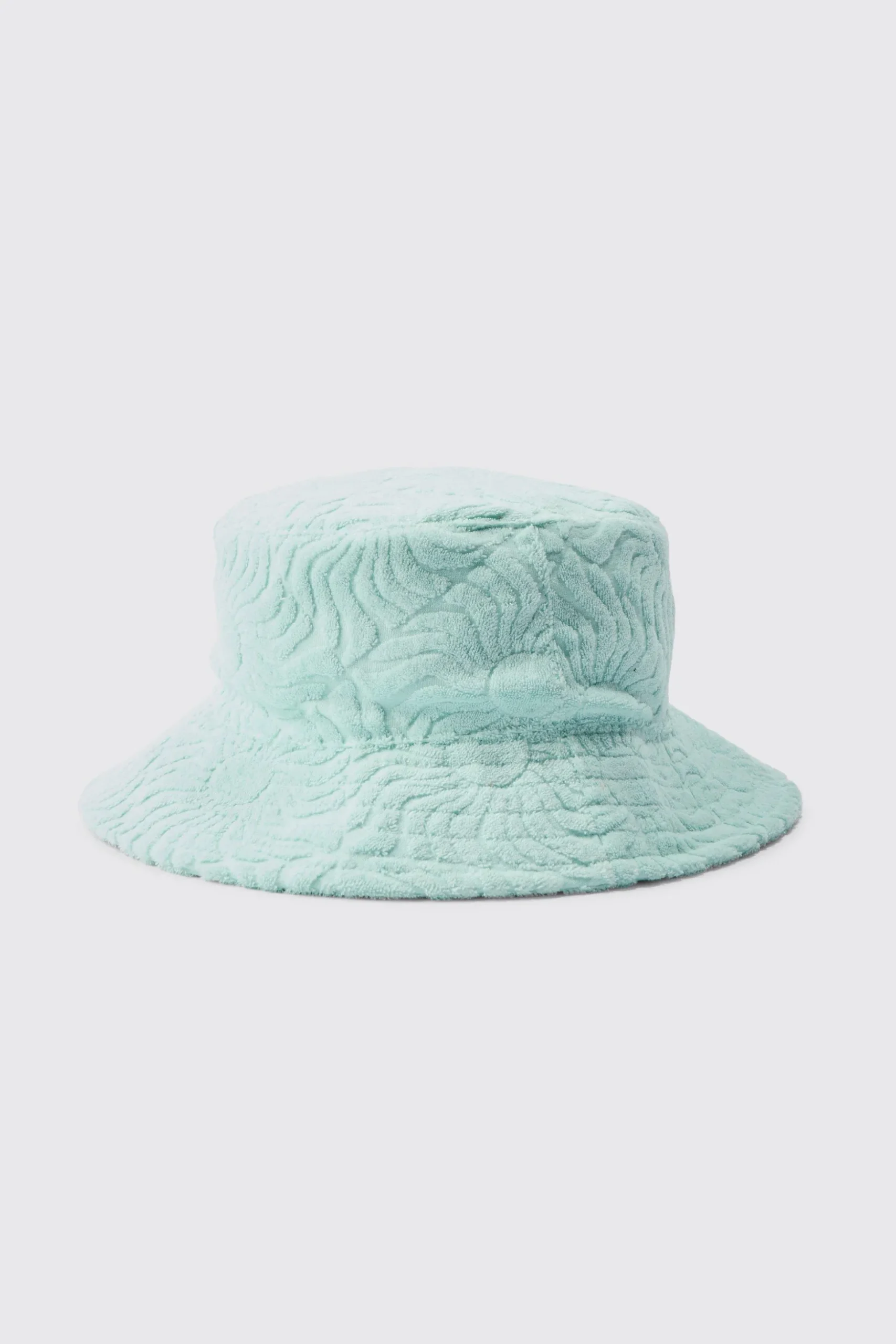 Towelling Bucket Hat In Light Blue | BoohooMAN UK