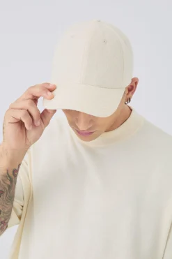 Towelling Cap In Ecru | BoohooMAN UK
