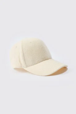 Towelling Cap In Ecru | BoohooMAN UK