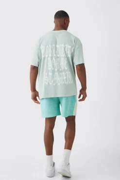 Towelling Colour Block Short | BoohooMAN UK