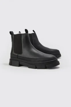 Track Sole Chelsea Boot | BoohooMAN UK