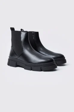 Track Sole Chelsea Boot | BoohooMAN UK